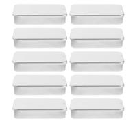 minkissy 10 Unidades Caja de Almacenamiento de Hierro Rectangular con Tapa Deslizante para Organizar Joyas y Accesorios Caja Metálica Portátil para Manualidades y Cuidado Personal