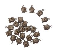minkissy 100 Piezas Cuentas Vintage Cabeza de Buda Colgantes para Bricolaje Joyería Tibetana con Agujeros para Pulseras Llaveros y Manualidades