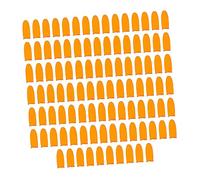 minkissy 100 Piezas cunas para los dedos dedales resistentes al desgaste puntas de los dedos de látex Naranja finger protector tapones para los dedos Soporte para dedos espesar cuna de dedo