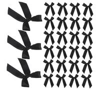 minkissy 100 Piezas Lazos Pequeños Hechos a Mano Negros De Poliéster para Manualidades Costura Fiestas Navideñas Adornos De Tela