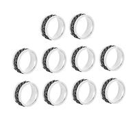 minkissy 10piezas Anillo De Moda Para Hombre De Acero Inoxidable Cadena y Anillo Giratorio Para Abrir Botellas Para Diario y Ocasiones Especiales