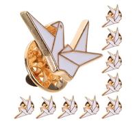 minkissy 10piezas Broche Creativo De Grulla De Origami De Dibujos Animados Broches De Metal Para Mujer y Niña Accesorios Para Ropa Sombreros Bufandas Bolsos