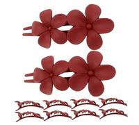 minkissy 10piezas Clip De De Burdeos Esmerilado Pinzas Cabello Flores Para Mujeres Para Cabello y Grueso Pinzas Laterales Flores Decorativos Para Diario