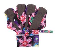 minkissy 12 almohadillas sanitarias lavables, cojín menstrual con bolsa, reutilizable, femenino, almohadillas orgánicas, lavables durante la noche, tela para mamá, tía, toalla de carbón de bambú, a