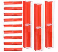 minkissy 12 Cajas para Bolígrafos de Plástico Translúcido Rojo, Estuches Pequeños para Almacenamiento de Papelería y Embalaje Individual, Ideales para Organizar Bolígrafos y Lápices