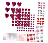 minkissy 12 Hojas Pegatina De Gemas De Imitación Forma De Corazón Gemas Faciales Adhesivas Joyas Para Maquillaje De Ojos Para Manualidades Decoración Para Despedida De Soltera