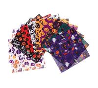 minkissy 12 Hojas Tela Estampado de Halloween para Patchwork y Manualidades Diy, Material 80% Poliéster 20% Algodón, Adecuado para Adornos y Proyectos Creativos