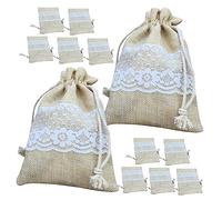 minkissy 12 Piezas bolsa de embalaje de dulces bolsas almacenaje bolsas de almacenamiento tote de bolsa de encaje con cordón sostenedor del mochilas de cuerdas