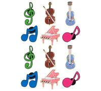 minkissy 12 Piezas Broches de Instrumentos Musicales Aleación Metálica de Pins de Piano Guitarra y Notas Musicales para Ropa Mochilas y Sombreros