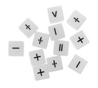 minkissy 12 Piezas Dados Acrílicos Matemáticos Educativo con Símbolos Resta Multiplicación y División Accesorio para Enseñanza y Aprendizaje Infantil Aula