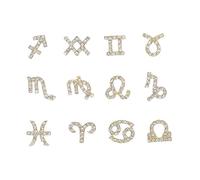 minkissy 12 piezas de accesorios de uñas con de imitación para uñas, signo del zodiaco, dijes de signos del zodiaco, constelaciones de purpurina, decoración de uñas, decoración de uñas,