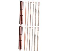 minkissy 12 Piezas Herramienta Para Recoger Orejas Cavador De Orejas Limpiador De Oídos Herramienta De Limpieza De Oídos Herramienta Para Eliminar La Cera Del Oído Acero Inoxidable Golden