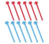 minkissy 12 Piezas Soporte Plástico para Perchas de Pájaros, Accesorio para Jaulas de Periquitos y Loros, Varillas de Entrenamiento Resistentes en Azul y Rojo para Juego y Descanso