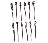 minkissy 12 Piezas Tenedor De Palo De Pelo Womens Barrettes for Hair Palillos De Pelo Japonés Pinzas Para El Cabello Metalicas Tenedores De Pelo De Madera Perder Bambú Chal Estilo Japones