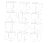 minkissy 12piezas Caja Organizadora De Metacrilato Unidades Vitrina Transparente Para Hogar y Ferias