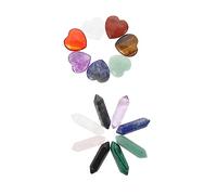 minkissy 15 Piezas hexagonales joya piedras de chakra guijarros piedra preciosa positivo corazones el cristales para manualidades piedras de energia colgantes de cristales