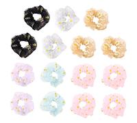 minkissy 15 Piezas Lazo De Pelo De Margarita Gomas Para Mujer Anillo De Pelo De Flores Peines Bandas Elásticas Para El Cabello Para Niñas Productos Para El Cabello Para Mujeres Neto Malla
