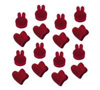 minkissy 16 Pinzas Pelo Pequeñas Forma de Corazón y Cabeza de Conejo en Tela Roja, Garra Fuerte Dientes Firmes para Sujetar Cabello en Diversas Ocasiones