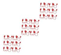 minkissy 18 Juegos Aro de lente de cangrejo disfraz de cangrejo bandas diadema de cangrejo Venda para fuentes del partido del cangrejo gafas de cangrejo el plastico rojo