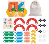 minkissy 1Juego Juguetes Educativos de Montaje para Puzzle Geométrico de Madera con Variadas Juguetes Sensoriales para Aprendizaje y Creatividad para Pequeños