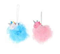 minkissy 2 bolas de baño de unicornio, exfoliante para lavar la cara, esponja de ducha, exfoliante para niños, jabón para el cuerpo, esponjas exfoliantes para el cuerpo, esponjas de unicornio, luffa
