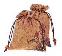 minkissy 2 Bolsas De Lino Con Cordón Y Cuentas De Buda Para Guardar Cosas Cierre De Cordón Para Uso Diario En Fiestas
