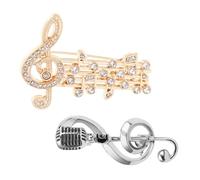 minkissy 2 Broches De Nota Musical Broches Decorativos Para Mujer Broches Con Letras Broche De Solapa Para Mujer Broche Azul Para Hombre Ropa Broche De Flauta Con De