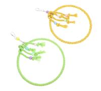 minkissy 2 Columpios para Pájaros Anillo de Cuerda de Algodón, Perchas Redondas para Loros y Periquitos, Accesorios para Jaulas, Juguetes Colgantes Seguros y Resistentes para Aves Pequeñas