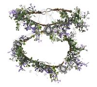 minkissy 2 Diademas De Floral Hechas A Mano Con Colgante Diadema Nupcial Para Mujer Accesorios Para El Cabello Para Graduación Para Mujer Ramos De Novia Para Boda
