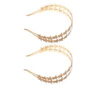 minkissy 2 Diademas De Metal Doble Capa Estrellas Brillantes Accesorios De Peinado Para Novias y Bodas