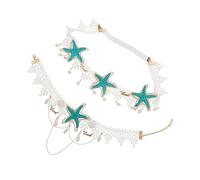 minkissy 2 Diademas De Perlas Diadema De Estrella De Mar Tiara De Perlas Banda Para El Cabello De Sirena Accesorios Para El Cabello Diadema De Sirena Diadema De Novia Para Mujer