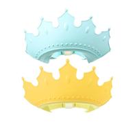 minkissy 2 Gorros de Baño Protección Cabeza Ducha de Silicona Correa Ajustable para Bebés Fácil de Limpiar Colores Amarillo y Verde
