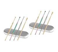 minkissy 2 Juegos 6 Piezas herramienta para recoger orejas earwax remover limpieza de oídos kit de eliminación de cerumen púas para orejas en espiral de acero Cuchara de oído púas de oreja