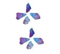 minkissy 2 Juegos Decoración De Cristal De Colores Decoración De Terrario Piedra Azul Perlas De Piedra Natural Guijarros Rocas Minerales Piedras De Cristal Pilar De Cristal Blue 4 Uds * 2