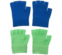 minkissy 2 Pares de Guantes Ligeros Tejido Cómodo Hidratantes de Gel sin Dedos para Manos Ideales para Uso Nocturno y Trabajo en Oficina