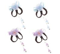 minkissy 2 Pares Horquilla trenza peluca flor horquilla lateral de la peluca pinza de pelo clip lateral postizo tradicional