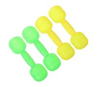 minkissy 2 pares Mancuernas Infantiles de Plástico para Amarillo y Verde para Ejercicios Matutinos y Actividades de Danza Guarderías Fomenta Hábitos y Trabajo Equipo