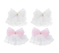 minkissy 2 Pares Mangas de Encaje en Color Claro para Brazos Puños Cortos sin Dedos Lazo para Fiestas y Disfraces Mangas de Encaje para Mujeres