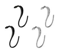 minkissy 2 Pares Pendientes de Serpiente Retro para Mujer de Joyería de Oreja Decoración Elegante y Llamativa Diseño de Cobra Color Negro y Plata Accesorios Perfectos para y Ocasiones