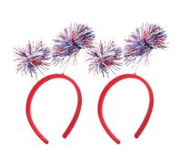minkissy 2 Piezas Accesorio De Diadema Diademas Refrescantes Para Mujer Pelo Del Festival Día De La Independencia Tocado De Celebración Banda Para El Cabello Del Orgullo Bandeau El Plastico