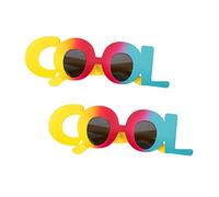 minkissy 2 Piezas accesorios de cabina de fotos de gafas miedoso gafas frías Gafas de sol Anteojos de fiesta chicas vasos para fiesta gafas de moda abdominales Colorful