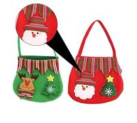 minkissy 2 Piezas Bolsa De Obsequio De Navidad Para Dulces Bolsa De Dulces Navideña Tema De Papá Noel y Alce Para Golosinas Para Decoración De Navidad y Regalos