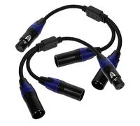 minkissy 2 piezas Cable Xlr Macho Doble Hembra Conector de Audio para Microfono Diseño Dividido para Transmisión de Señal Compatible con Equipos de Sonido Profesional