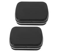 minkissy 2 Piezas Caja De Almacenamiento De Arte De Uñas Jaula Transpirable Colgante Sobre De Comunicación De Tarjetas Paquetes Contenedor De Embalaje Decoración Mini Black Acero Inoxidable