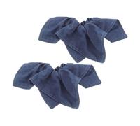 minkissy 2 Piezas Cuerda para el pelo con pañuelo cuadrado. cintas para el pelo con lazo accesorios para el cabello de mezclilla gomas para el pelo grueso lazos de pelo largo tela Blue