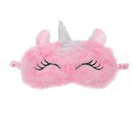 minkissy 2 piezas de ojos de unicornio para niñas, lindo cuerno de unicornio, venda para los ojos de felpa, para dormir, sombra de ojos rosa, dibujos animados para estudiantes