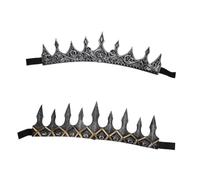 minkissy 2 Piezas De Rey Vintage Para Cosplay Accesorios De Disfraces Medievales Tiara Del Principe Reyes Príncipe De Rey y Reina Tiaras Dark Grey Espumoso