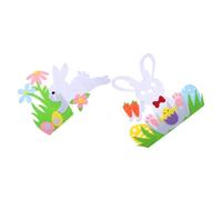 minkissy 2 Piezas Decoración de Pascua con Conejitos de Fieltro No Adornos DIY para Puertas y Ventanas de Conejo y Huevos para de Primavera