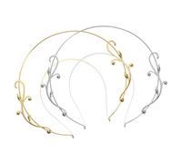 minkissy 2 piezas Diademas de Elegantes para Mujer Coronas Doradas Accesorios para Cabello de Fiesta y Carnaval Pack para Disfraces y Eventos Especiales