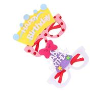 minkissy 2 Piezas Divertidos Accesorios Para Gafas Vasos De Papel De Cumpleaños Feliz Cumpleaños Anteojos Gafas De Sol De Cumpleaños De La Novedad Tela De Fieltro